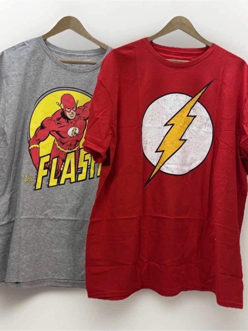 DC Comics The Flash T Shirt Lot Of 2 Mens 2XL New Red Gray Graphic Tee